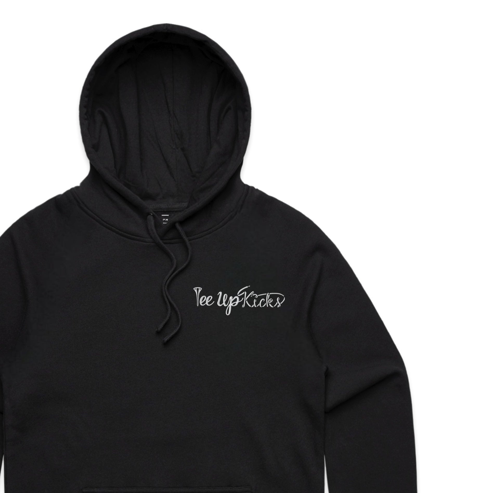 SCRIPT TEE BOX HOODIE BLACK