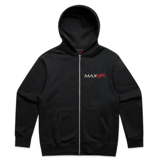 MAXFLIGHT ZIP HOODIE (OVERSIZED)  -  BLACK/SPORT RED/WHITE